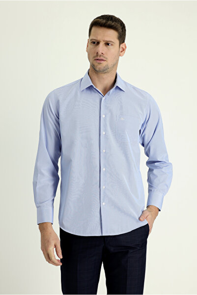 Kiğılı Лесна за гладене памучна риза с класически принт с дълъг ръкав