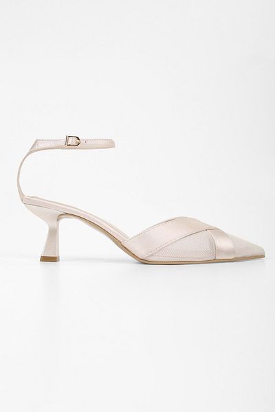 Shoeberry Women's Oira Beige Satin Stiletto