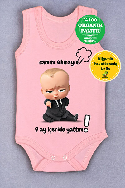 bebetospik 100% Cotton 9 Months Lying Inside Printed Bodysuit & Bodysuit