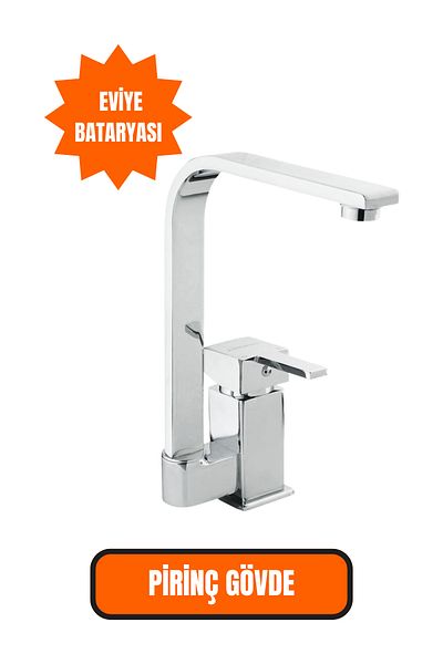 GİVY İtimat Teta 344 Sink Faucet – Countertop Brass Body Kitchen Faucet