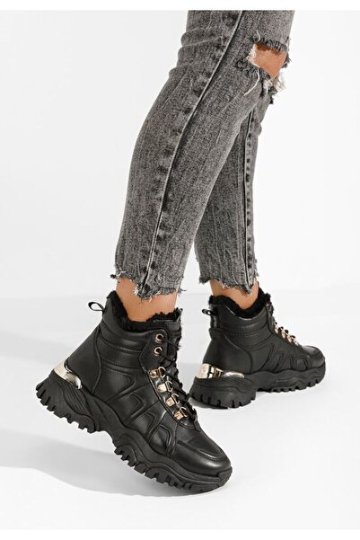 B T Shoes Χειμερινά sneakers γυναικεια Vincia μαύρα