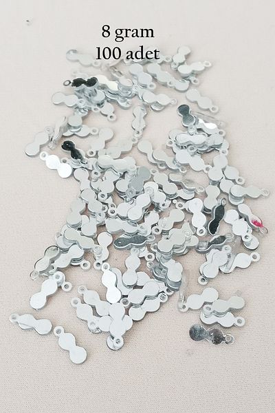 STUMBANNG Oya evening bracelet necklace plexi metallic plastic sequin silver color 8 gram 100 pieces - bnc508