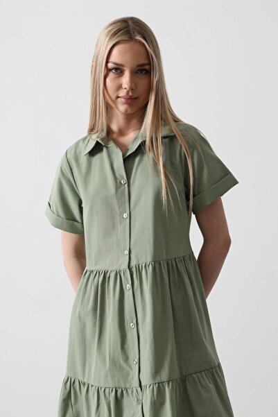 modamtn Φόρεμα με κοντό μανίκι EKŞİOĞLU GLOBAL - Χακί