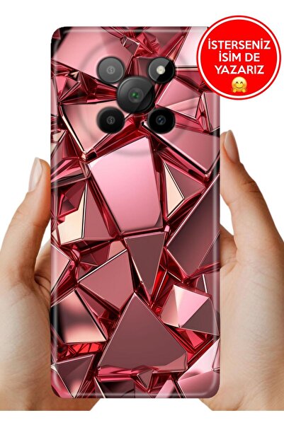 General Mobile Phoneix 5G Kılıf Desenli Rubber Kamera Korumalı Silikon PembeDeco