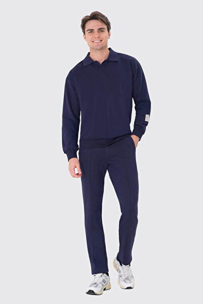 UNIQVIBE Organic Cotton Navy Blue Men's Sweatpants