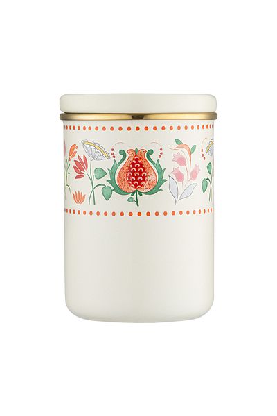 Emsan Pomegranate Enamel Large Flat Jar