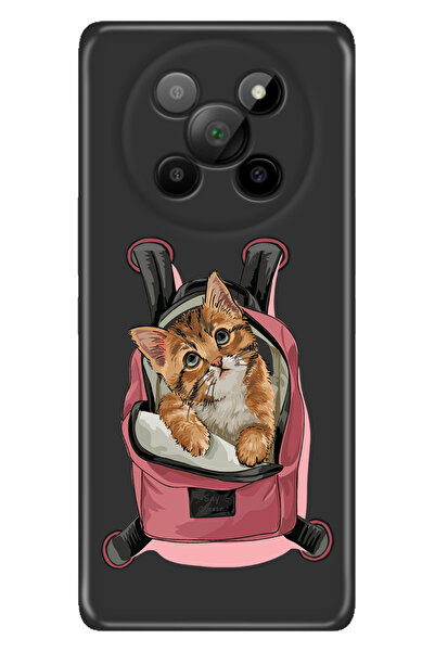 General Mobile Phoneix 5G Kılıf Renkli Silikon Baskılı TPU Kedi Tatilde