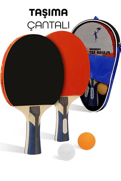 Telvesse 4Lly Length Table Tennis Racket Set 2 Rackets and 2 Balls for Amateur Level