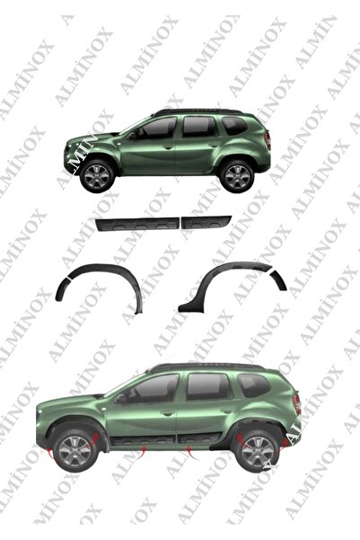 ALMİNOX OTO AKSESUAR Dacia Duster Uyumlu 2010-2017 Damalı Dodik Seti 12 Parça