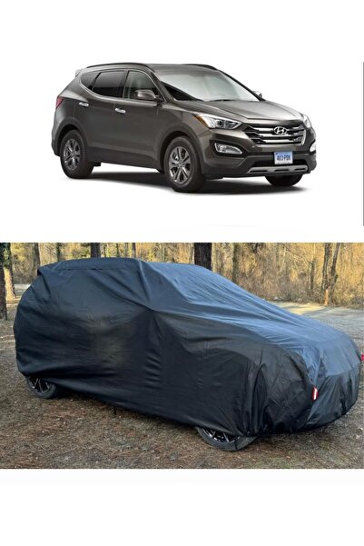 CoverPlus Hyundai Santa Fe متوافق مع سيارة القماش المشمع السميك للسيارات - أسود