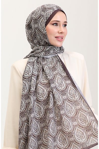 sefamerve Karaca Ethnic μοτίβο βαμβακερό σάλι 81087-04 Plum