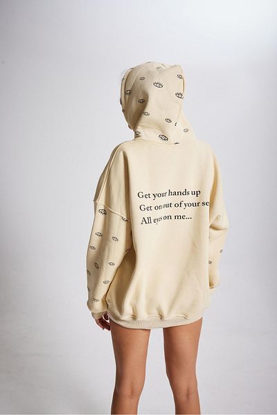 HOLLY LOLLY Unisex Oversize White Sweatshirt with Doors