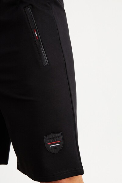 MYSPORT 201759 Cep Nakış Detaylı Siyah Erkek Şort