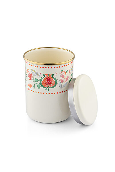 Emsan Pomegranate Enamel Large Flat Jar