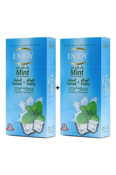 Enjoy Premium Mint Condoms 2 Pack - 12 Count Each