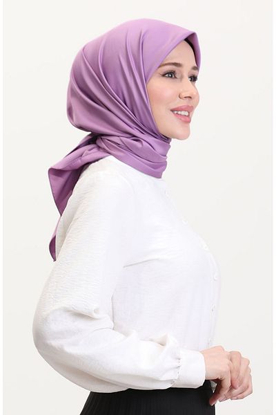 sefamerve Μοντέλα ανδρικά παπούτσια Lilac Plain Twill Scarf 19096-08