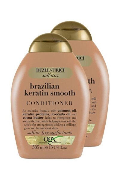 OGX Brazilian Keratin Smooth Saç Kremi 385 ml X 2 Adet