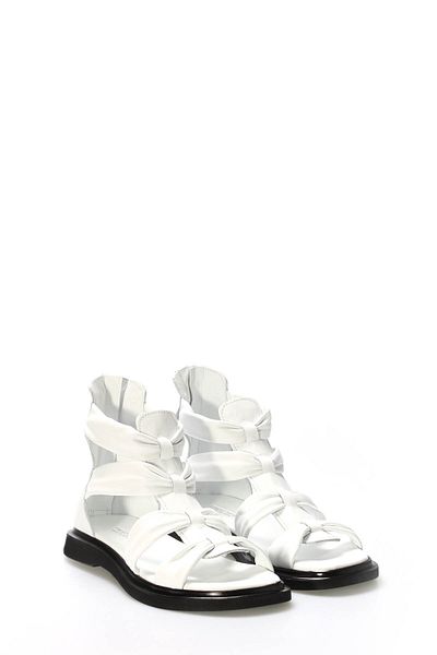 Ayakkabıhane Inside and Outside Genuine Leather White Stylish Women's Sandals Ah 08124261221