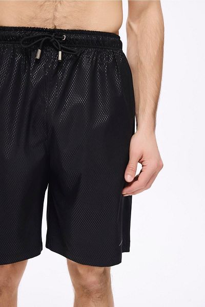 Haşema Black Men's Ready-Made Fabric Kreso Pool and Sea Shorts
