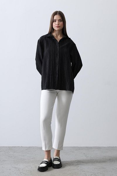 modaserdem Striped Slim Shirt - Black