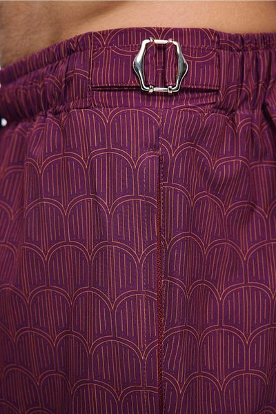 Haşema Belt Buckle Detailed Purple Men's Short Pool and Sea Shorts 5061