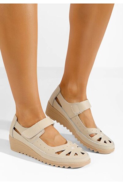 B T Shoes Balerini piele Cassina bej