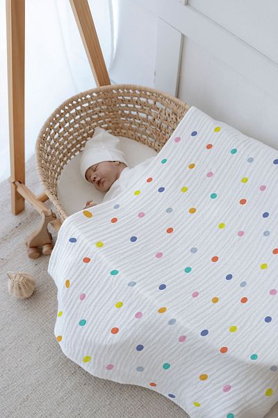 Tuğba Kuğu 4 Layer Muslin Blanket (100X120) - Dotty