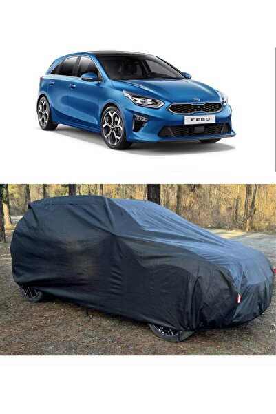 CoverPlus غطاء سيارة متوافق مع Kia CEED، غطاء سيارة سميك، أسود (2012-2020)