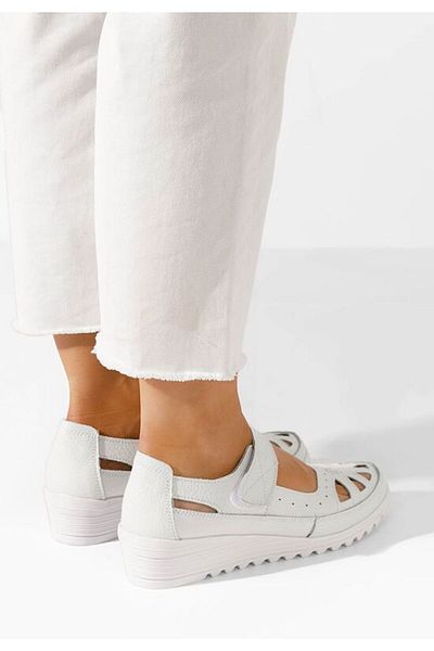 B T Shoes Balerini cu platforma Cassina albi