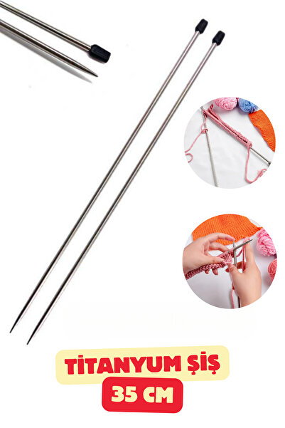 Kardelux Çelik Titanyum Örgü Şişi 35 Cm