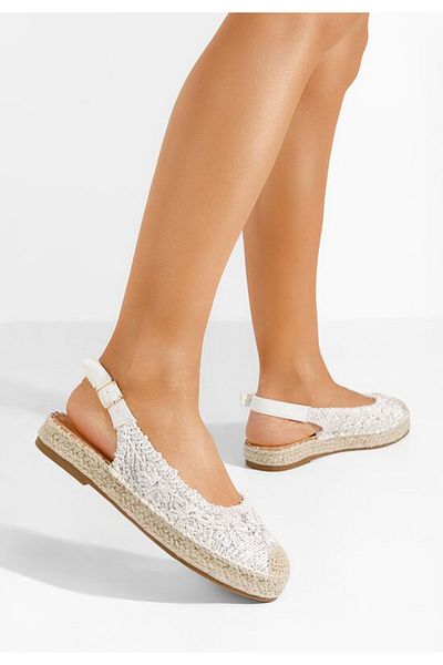 B T Shoes Espadrile dama Maripia albe