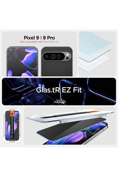 Spigen GLAStR EZ FIT [PRIVACY 2 Pack] for Google Pixel 9 / Pixel 9 PRO Screen Protector - 2 PACK