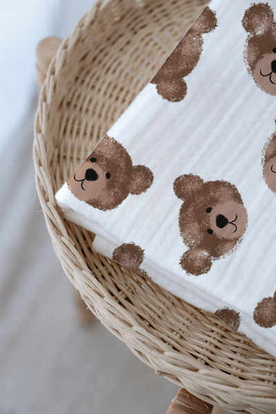 Tuğba Kuğu 4 Layer Muslin Blanket (100X120) - Tiny Bear