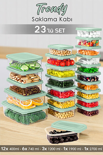 Meleni Home 23" Rectangular Food Set - Microwave Safe Green