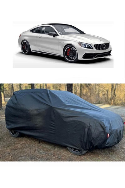CoverPlus غطاء سيارة متوافق مع سيارة Mercedes C 63 AMG، غطاء سميك مملوء بالسي...
