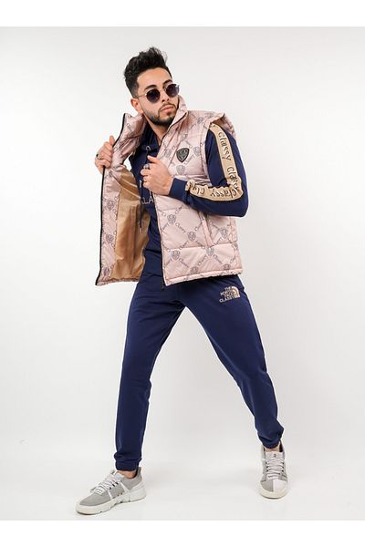 CLASSY.MODA Tracksuit Set -3Pcs Top-Bottom, Vest, Embroidery, Hoodie and Unexposed 2 Thread Price for One Person
