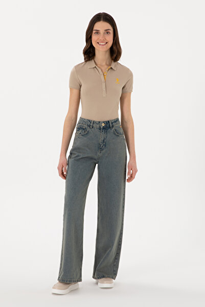 U.S. Polo Assn. Kadın Yeşil Loose Fit Jean Pantolon 50304335-DN0030