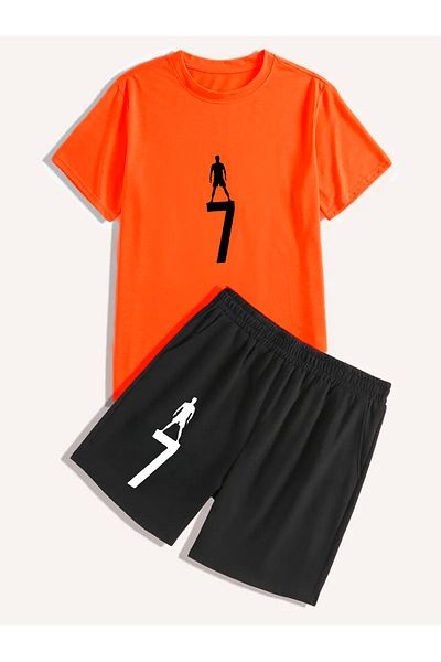 PENTHİLUS Unisex Size 7 Printed Shorts and T-Shirt Set