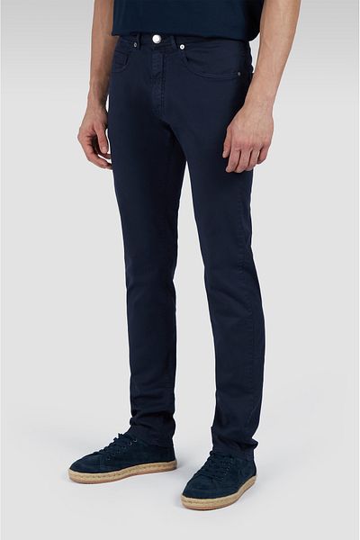 PAUL&SHARK Men's Regular Fit Cotton Regular Waist Straight Leg Navy Blue Trousers 25414021 -013