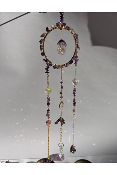 solmyst atelier Ametist Sun Catcher 2 - Güneş Tutucu, Güneş Yakalayıcı, Doğal...
