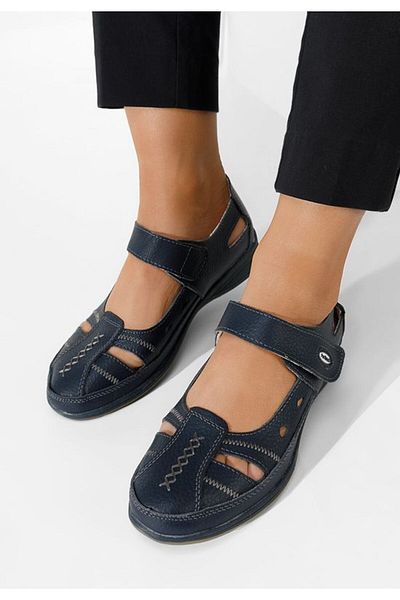 B T Shoes Balerini dama piele navy Deby