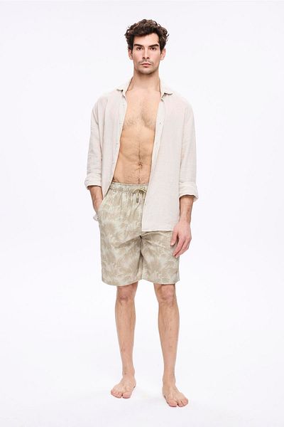 Haşema Belt Buckle Detailed Mink Men's Short Pool and Sea Shorts 5054