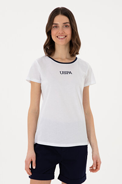 U.S. Polo Assn. Kadın Beyaz Bisiklet Yaka Tişört 50305765-VR013