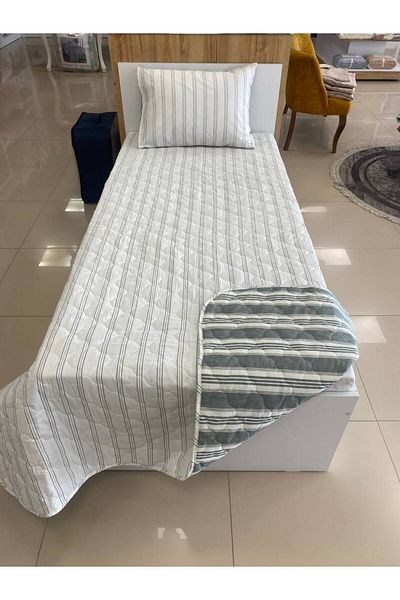 Sudem Home Collection Комплект еднократно капитонирано двустранно покривало за легло, покривало за детска стая, естествено зелено