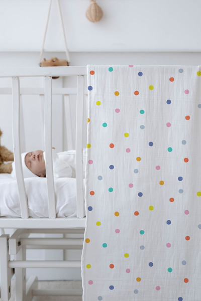 Tuğba Kuğu 4 Layer Muslin Blanket (100X120) - Dotty