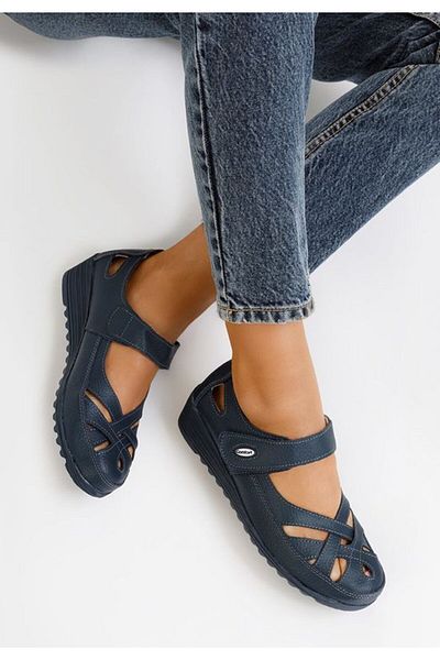 B T Shoes Balerini dama piele Simisa navy