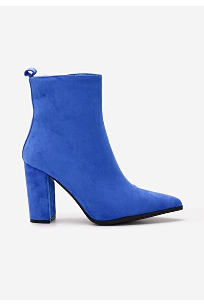 B T Shoes Botine cu toc Adalina V2 albastre