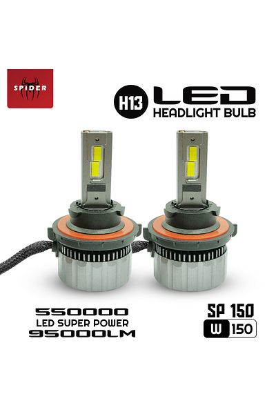 Spider H13 LED Headlight Bulb, 95000LM 150W, 500% Brighter, Super Bright, Plug & Play, Long-Lasting