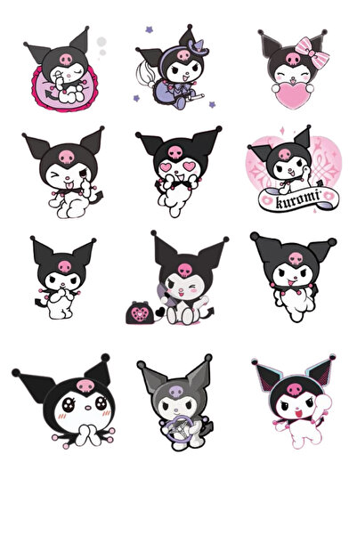 WHB KUROMI - 25Cmx 30Cm Ütü Ile yapışan Tekstil DTF Baskı görseli