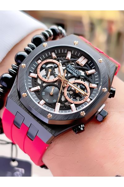 Ferrucci FERRUCCİ FUNCTION SILICONE CORD MEN'S WRISTWATCH + BRACELET WITH GIFT